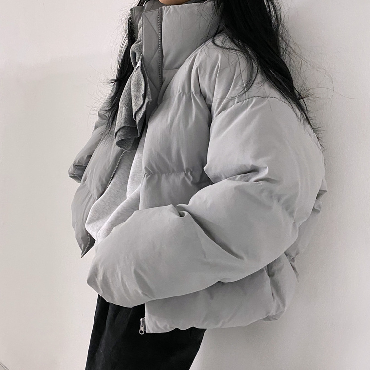ハイネックショートダウンジャケット5色 LIGHT GRAY