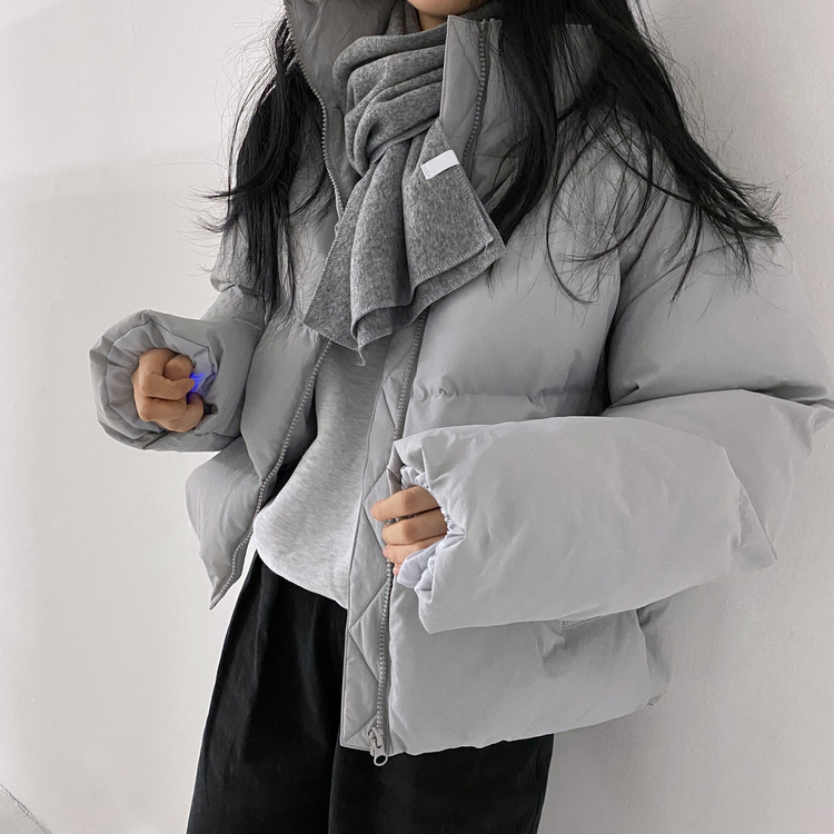 ハイネックショートダウンジャケット5色 LIGHT GRAY