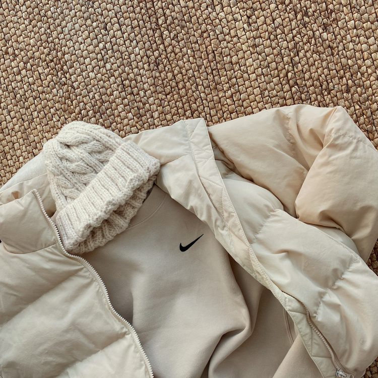 ハイネックショートダウンジャケット5色 CREAM