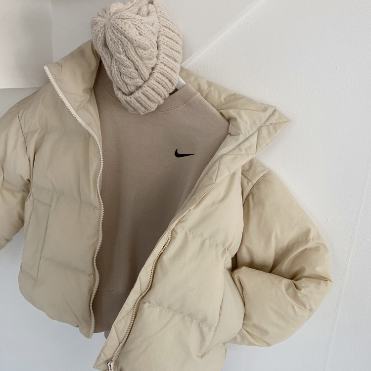 ハイネックショートダウンジャケット5色 CREAM