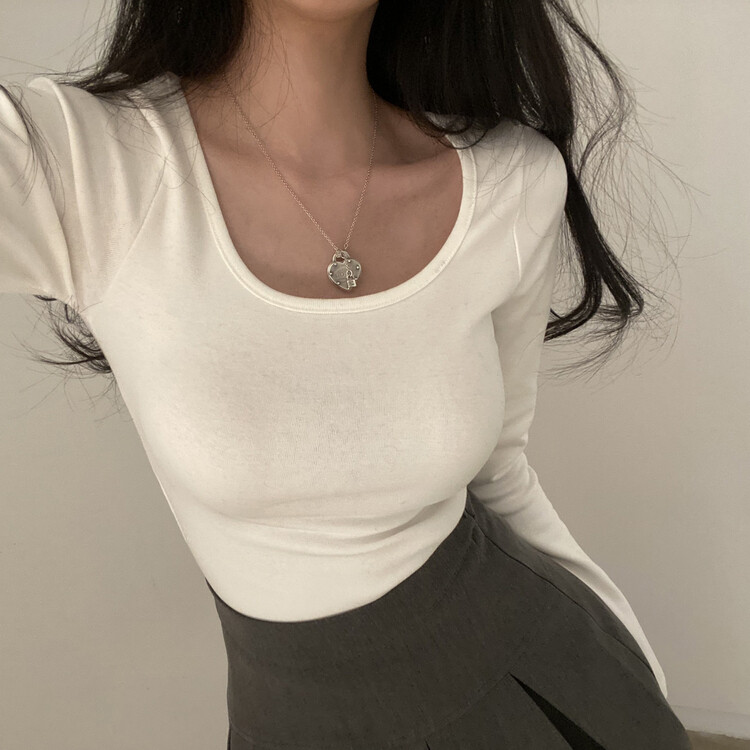 ハーフプリーツスカート グレー