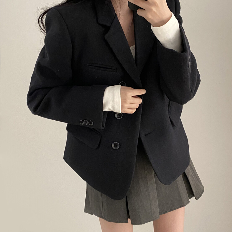 ハーフプリーツスカート グレー