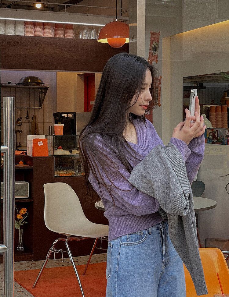 paloma wool 黒の透け感ニットトップス Vネック paloma wool 黒の透け感ニットトップス Vネック