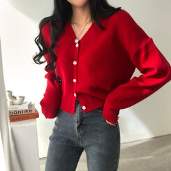 ベーシックVネックカーディガン7色｜カーディガン｜韓国ファッション