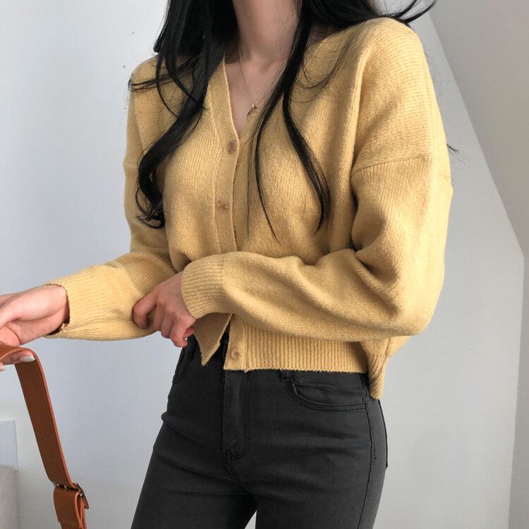 ベーシックVネックカーディガン7色｜カーディガン｜韓国