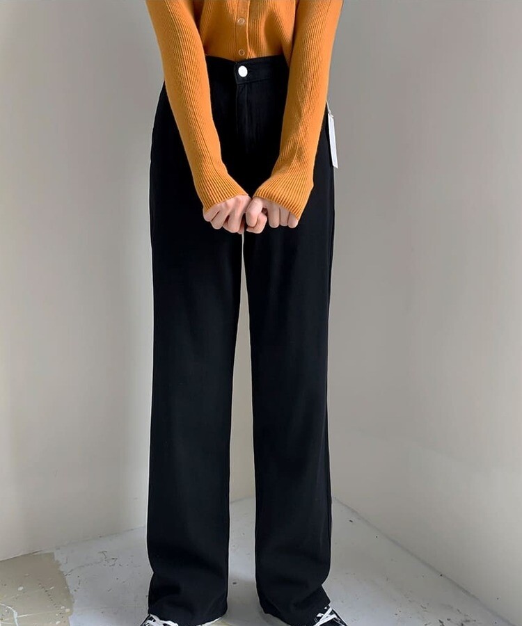 ピンタックロングワイドコットンパンツ｜ロングパンツ｜韓国