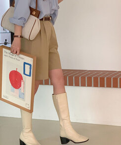 ショートパンツ ピンタックワイドショートパンツ5色 DEEP BEIGE
