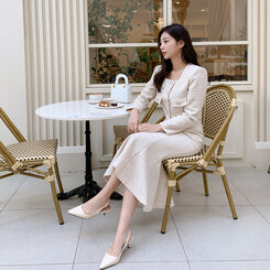 sk5396 ツイードマーメイドロングスカート｜スカート｜韓国