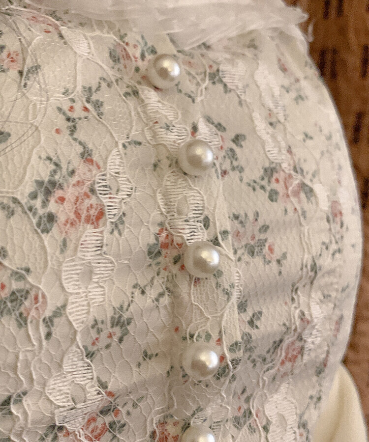 フラワーレースキャミソール(カップ付) IVORY