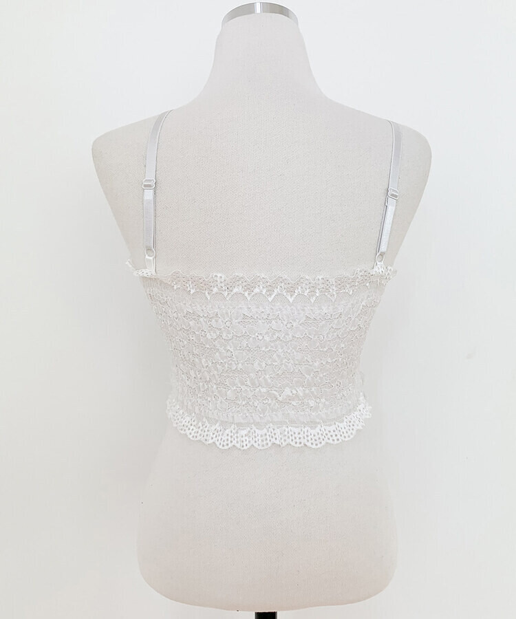 フラワーレースキャミソール(カップ付)