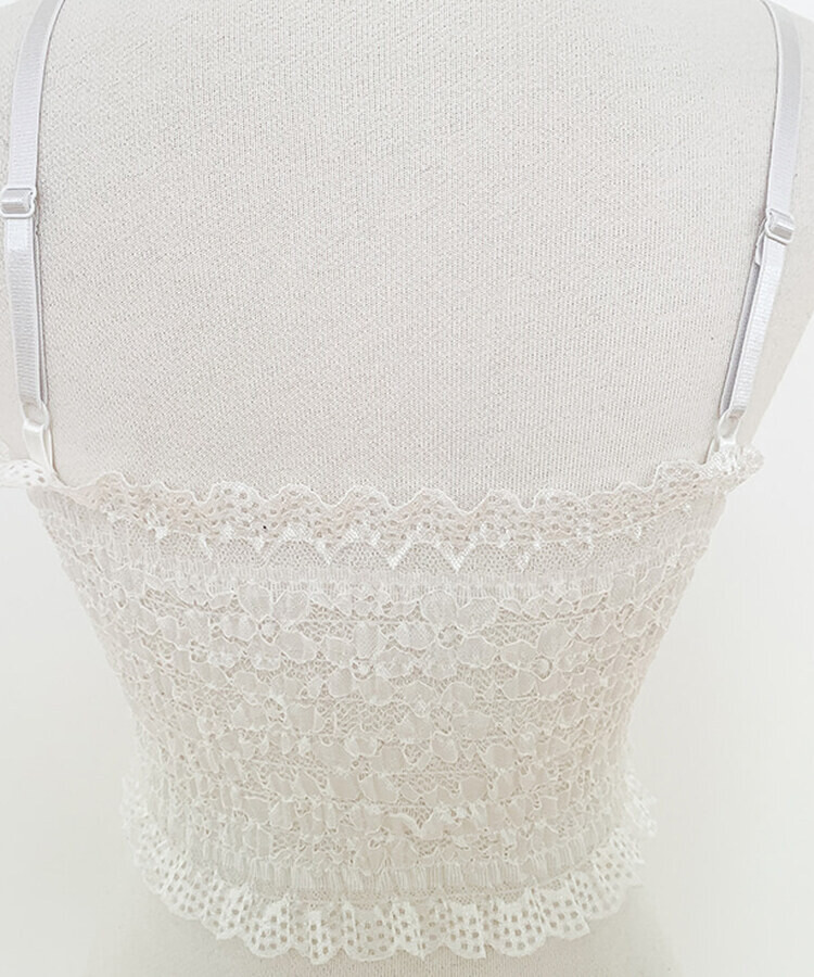 フラワーレースキャミソール(カップ付)