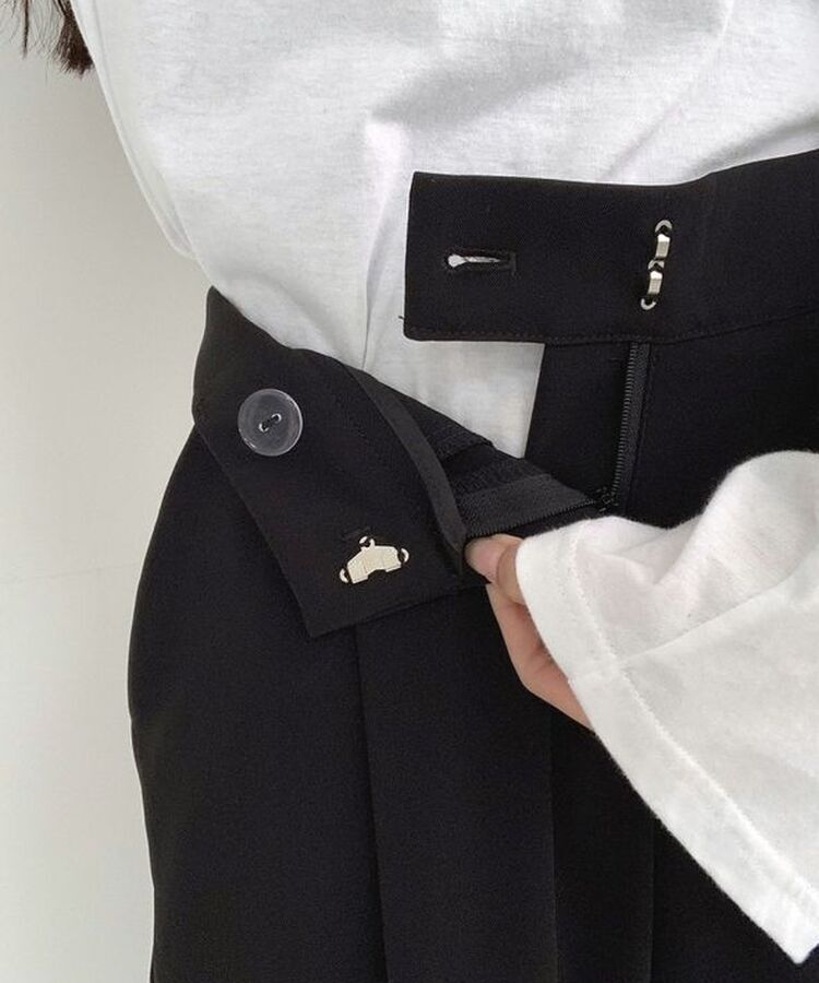 2XL뒷밴딩 안단추 클립 찰랑 핀턱 와이드 슬랙스팬츠