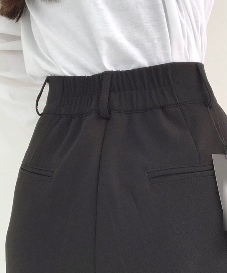 2XL뒷밴딩 안단추 클립 찰랑 핀턱 와이드 슬랙스팬츠