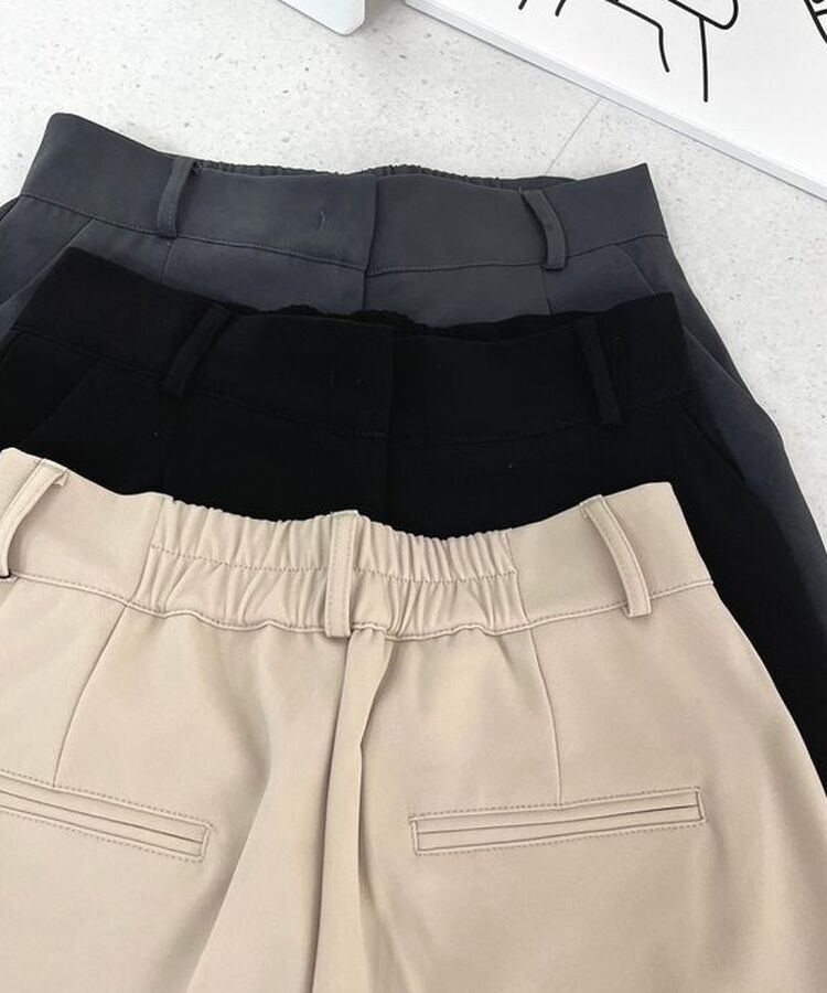 2XL뒷밴딩 안단추 클립 찰랑 핀턱 와이드 슬랙스팬츠