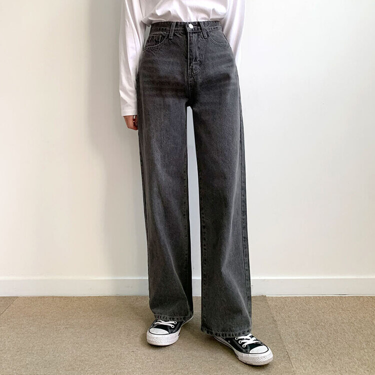 ウォッシングワイドデニムパンツ(S-XL)｜デニム｜韓国
