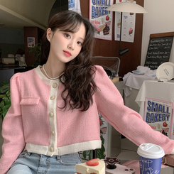 cd2264 配色ツイードクロップ丈カーディガン｜カーディガン｜韓国