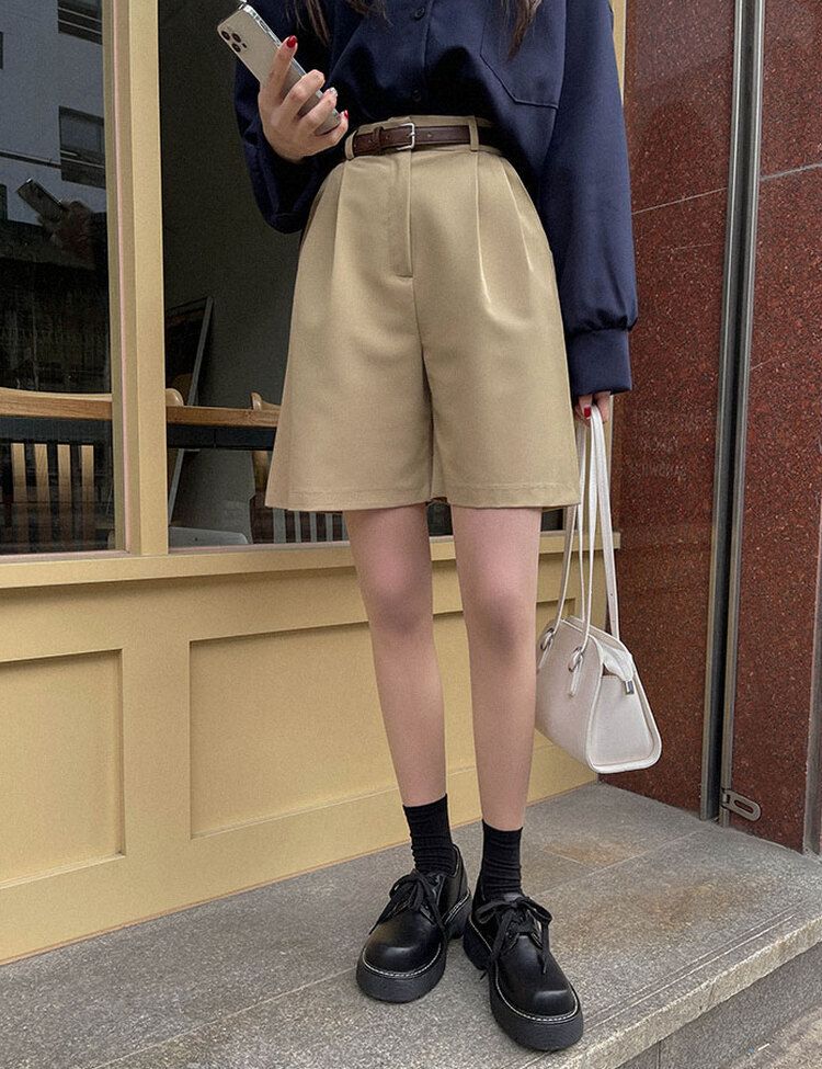 ショートパンツ ツーピンタックショートスラックス DEEP BEIGE