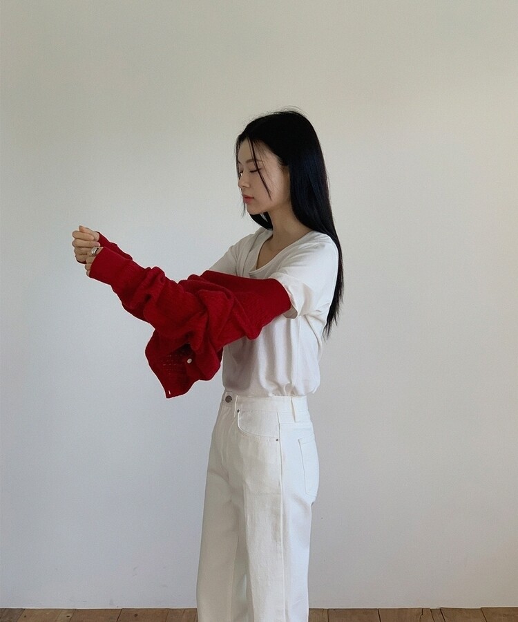 レザーロングコットンパンツ IVORY