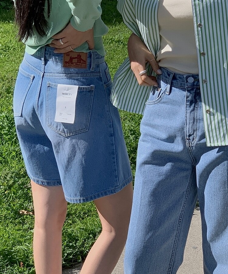 レザーロングコットンパンツ LIGHT DENIM