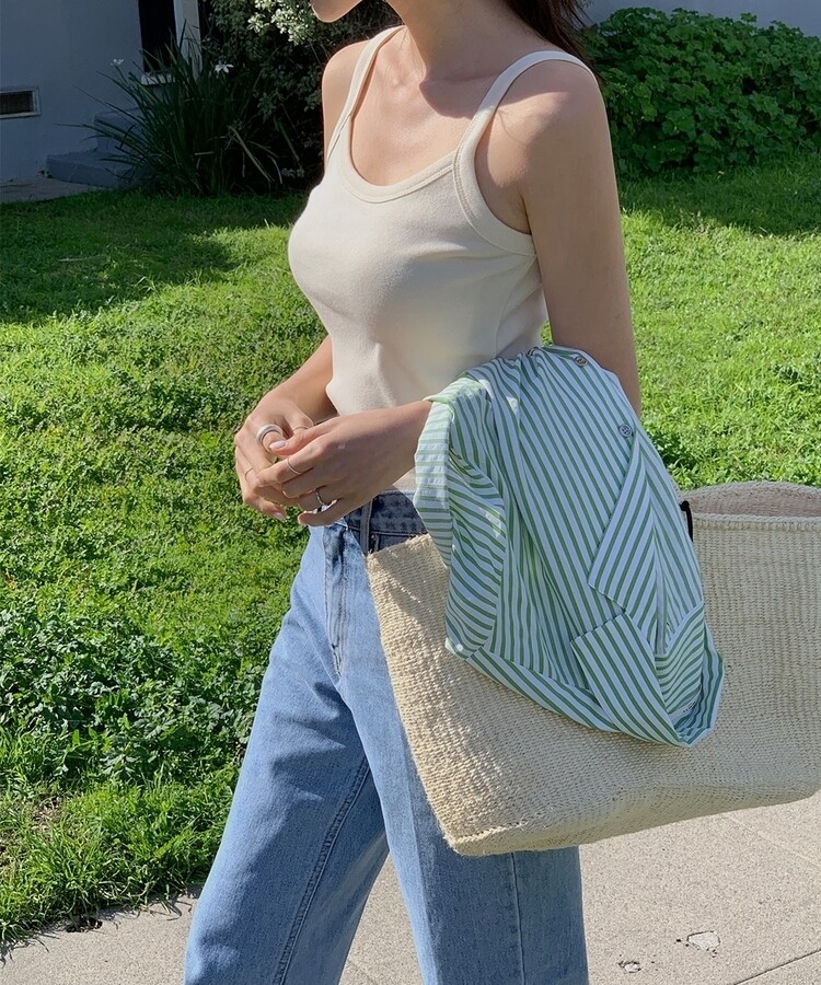 レザーロングコットンパンツ LIGHT DENIM