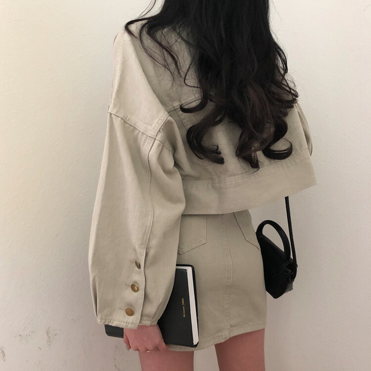 벌룬핏 코튼 자켓 스커트 투피스 셋업 베이지