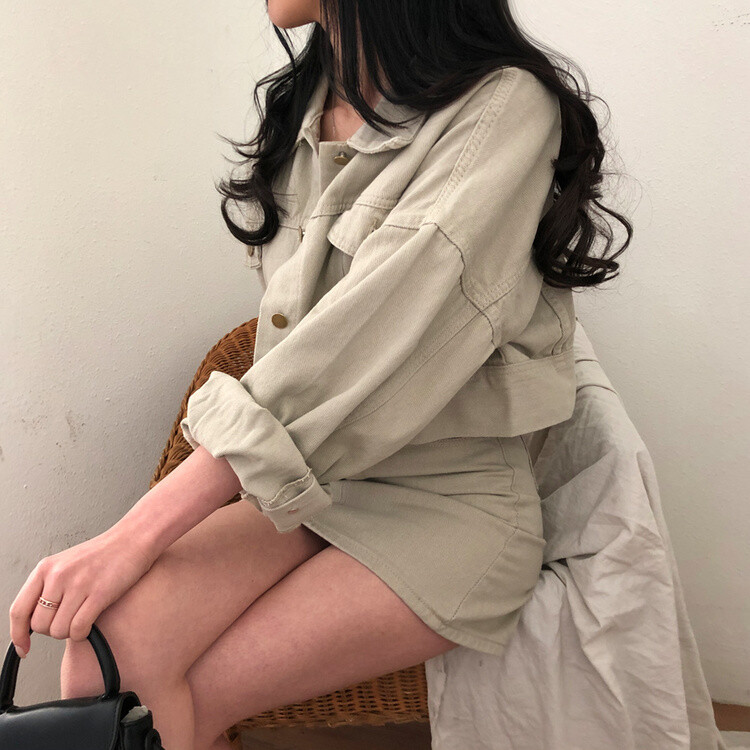 벌룬핏 코튼 자켓 스커트 투피스 셋업 베이지