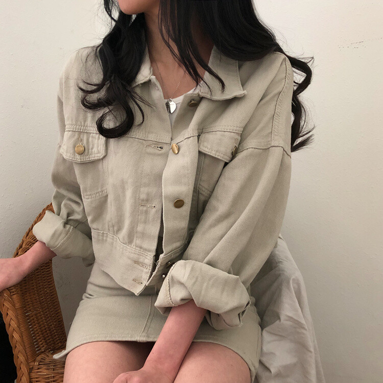 벌룬핏 코튼 자켓 스커트 투피스 셋업 베이지