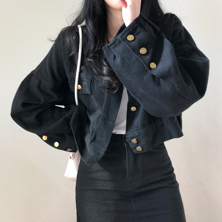 벌룬핏 코튼 자켓 스커트 투피스 셋업 블랙