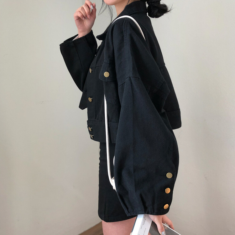 벌룬핏 코튼 자켓 스커트 투피스 셋업 블랙