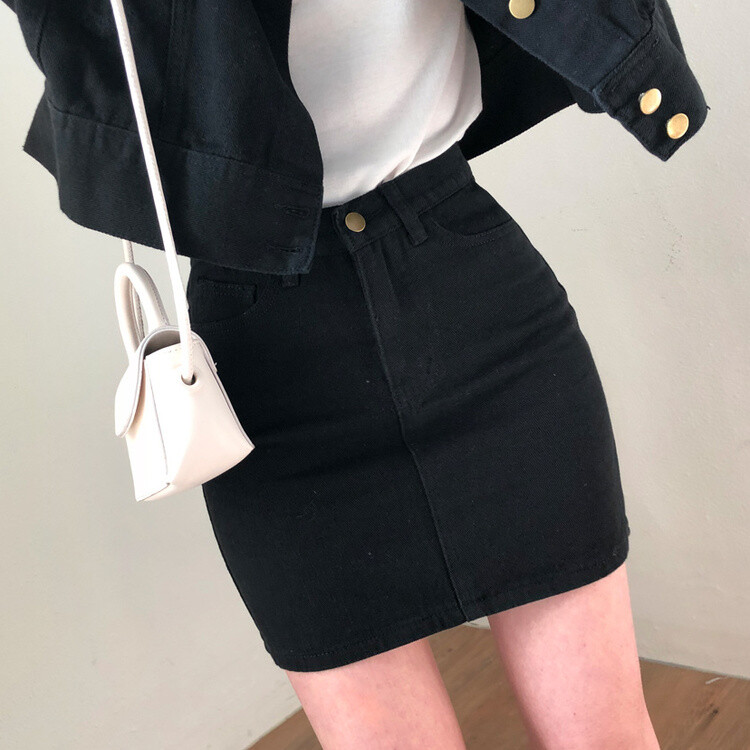 벌룬핏 코튼 자켓 스커트 투피스 셋업 블랙