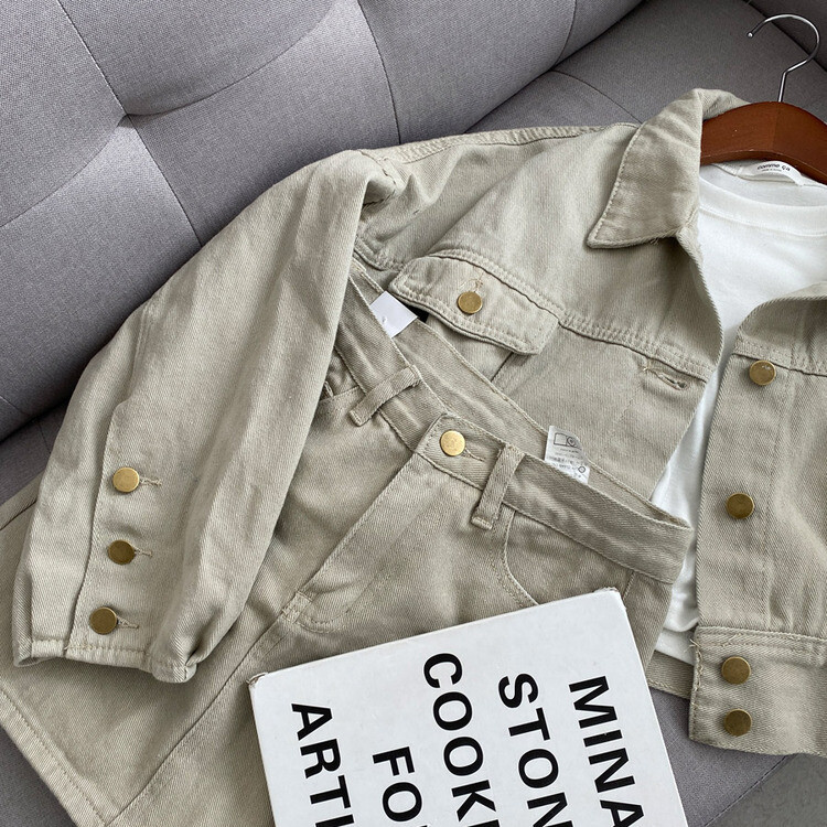 벌룬핏 코튼 자켓 스커트 투피스 셋업