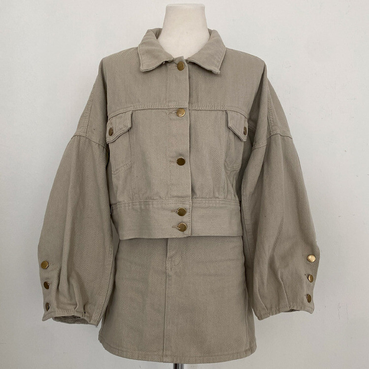 벌룬핏 코튼 자켓 스커트 투피스 셋업