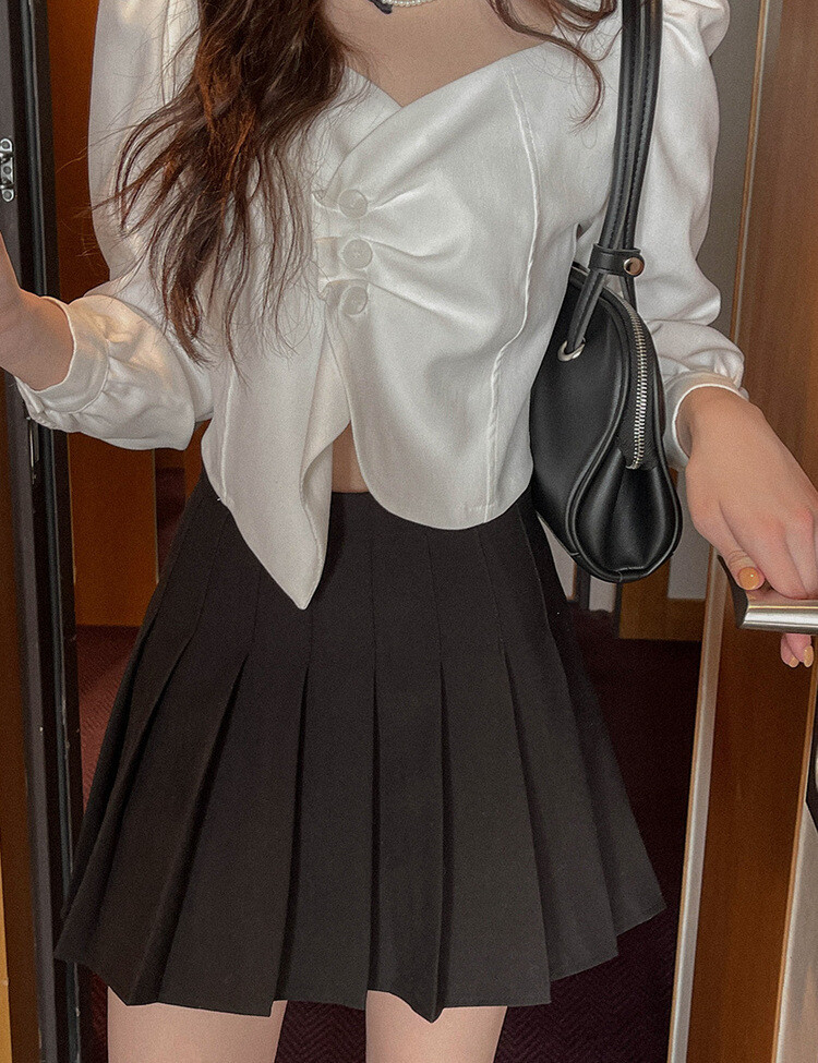 [특가/5컬러]라인 플리츠 테니스 모던 스커트