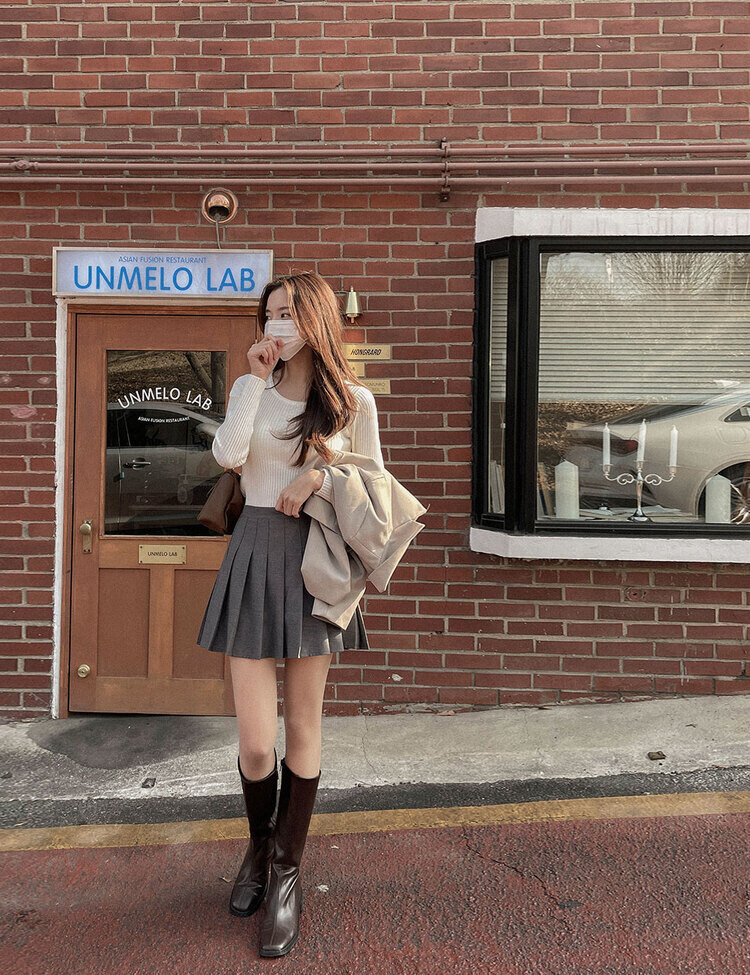 [특가/5컬러]라인 플리츠 테니스 모던 스커트