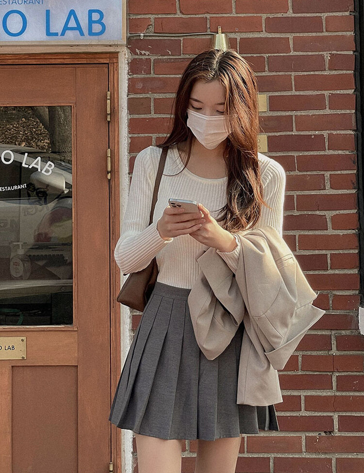 [특가/5컬러]라인 플리츠 테니스 모던 스커트