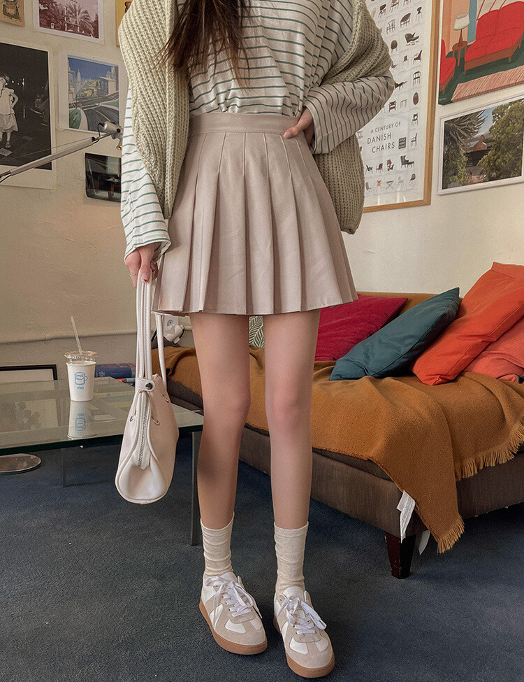 [특가/5컬러]라인 플리츠 테니스 모던 스커트