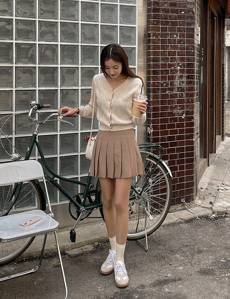 [특가/5컬러]라인 플리츠 테니스 모던 스커트