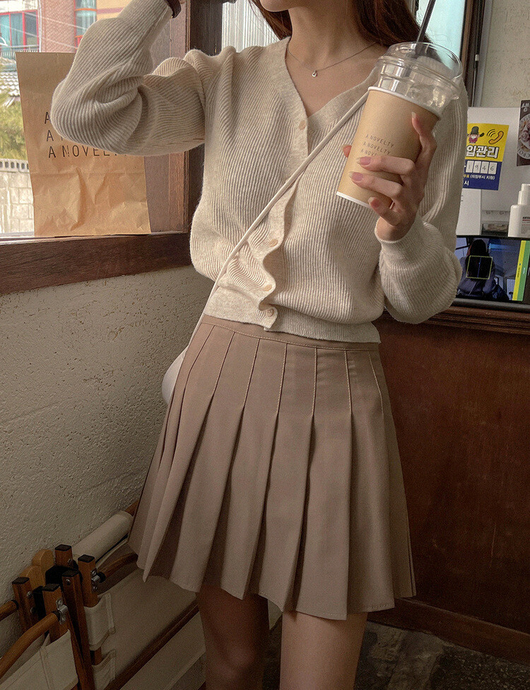 [특가/5컬러]라인 플리츠 테니스 모던 스커트
