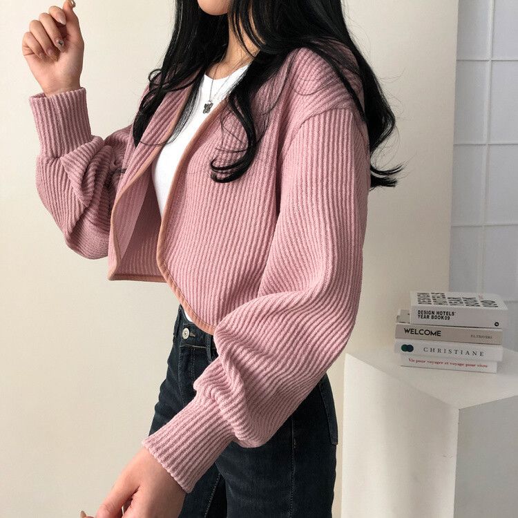 SET]ベージュTシャツ+ボレロカーディガン5色｜カーディガン｜韓国