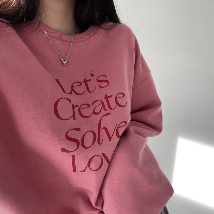 Solve Love英文ルーズフィットトレーナー｜スウェット｜韓国