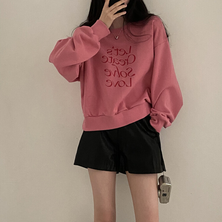 Solve Love英文ルーズフィットトレーナー｜スウェット｜韓国