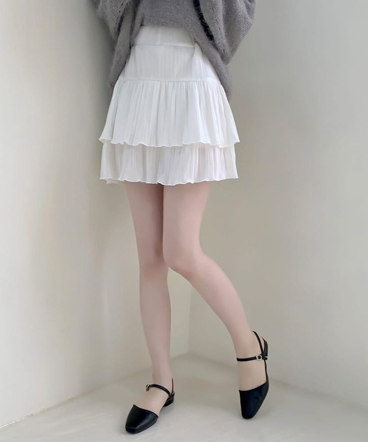 ティアードバンディングミニスカート IVORY