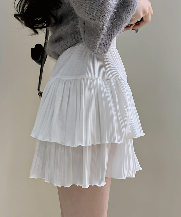 ティアードバンディングミニスカート IVORY