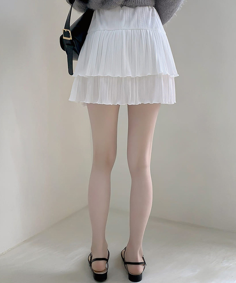 ティアードバンディングミニスカート IVORY