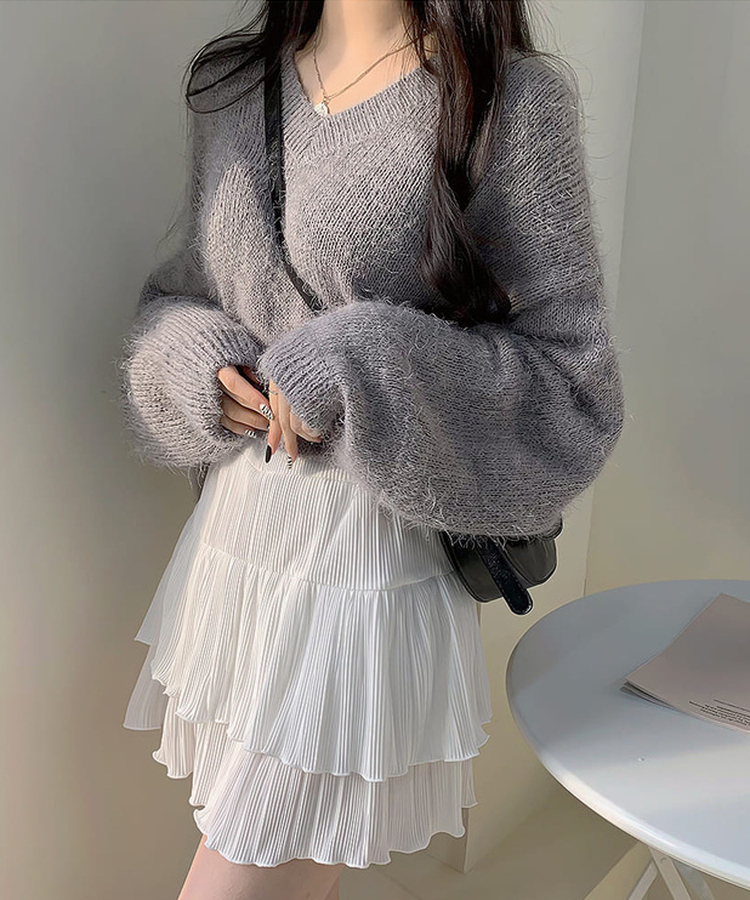 ティアードバンディングミニスカート IVORY
