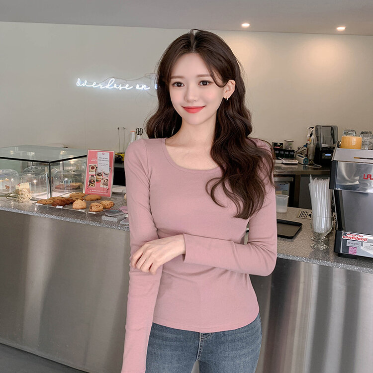 ts2987 12カラークルーネックコットンTシャツ Rose Pink