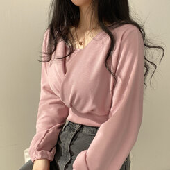 [SET]ラップクロップTシャツ+キャミソール ピンク