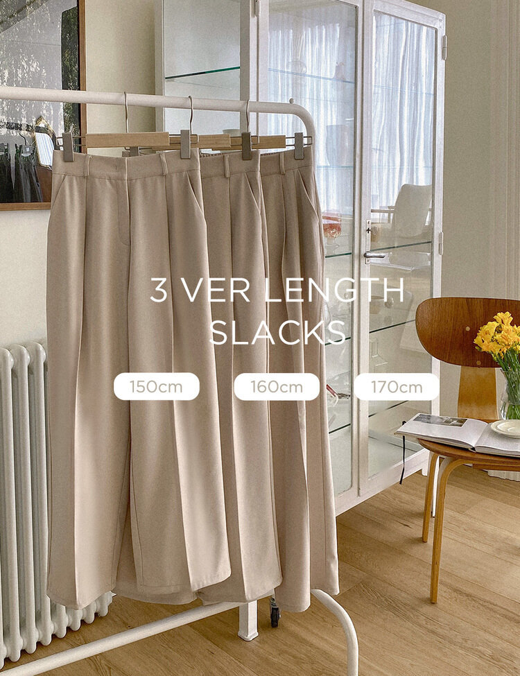 [10만장판매/후기인증~2XL] 기장별 인생 핀턱 와이드 슬랙스 2종