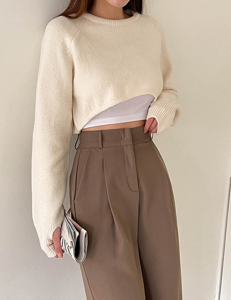 [10만장판매/후기인증~2XL] 기장별 인생 핀턱 와이드 슬랙스 2종 브라운(핀턱)