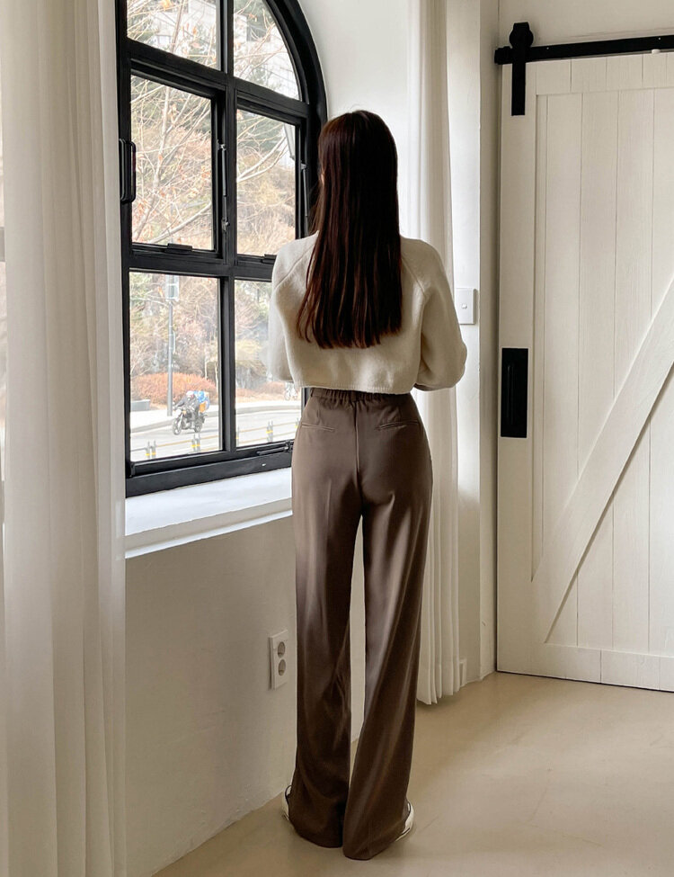 [10만장판매/후기인증~2XL] 기장별 인생 핀턱 와이드 슬랙스 2종 브라운(핀턱)